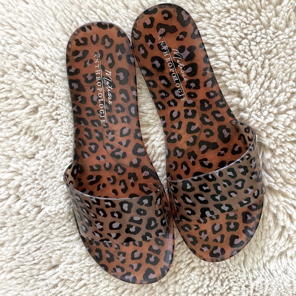 Anthropologie X Matisse Leopard Print Jelly Slide Sandals